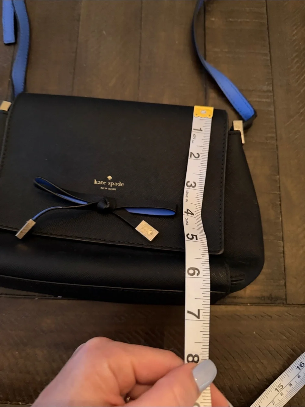 kate spade Black Crossbody Bag with Blue Accent- Needs TLC